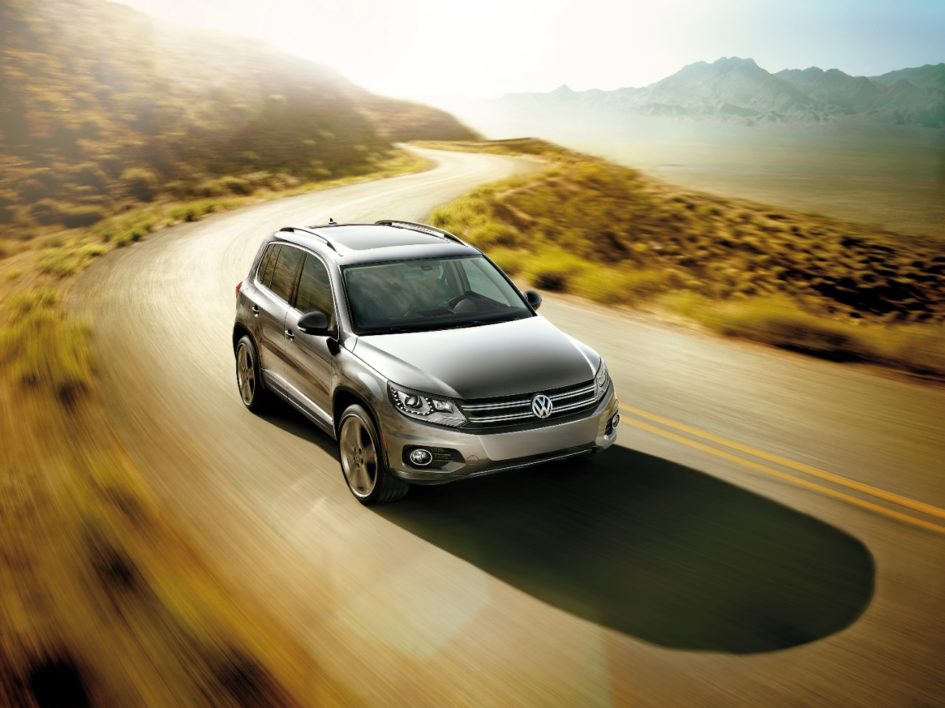 Volkswagen Tiguan on mountain road